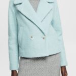 Esprit Faux wool woven jacket Women Light Aqua Green Jackets P0D0X436