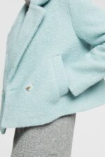 Esprit Faux wool woven jacket Women Light Aqua Green Jackets P0D0X436 - Image 3