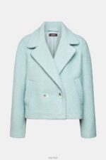 Esprit Faux wool woven jacket Women Light Aqua Green Jackets P0D0X436 - Image 5