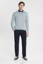 Esprit Fine knit jumper Men Grey Blue Sweaters P0D0X685 - Image 2