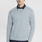 Esprit Fine knit jumper Men Grey Blue Sweaters P0D0X685