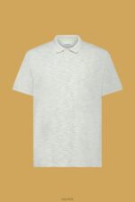 Esprit Fine stripe melange polo shirt Men Citrus Green Polos P0D0X703 - Image 5