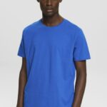 Esprit Flecked jersey t-shirt Men Blue T-Shirts P0D0X781