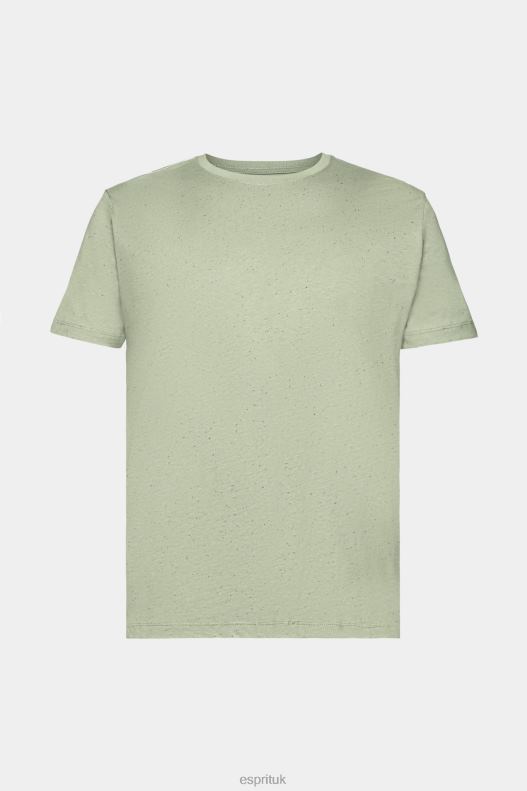 Esprit Flecked jersey t-shirt Men Light Khaki T-Shirts P0D0X780 - Image 5
