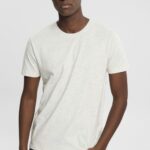 Esprit Flecked jersey t-shirt Men White T-Shirts P0D0X779