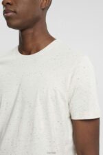 Esprit Flecked jersey t-shirt Men White T-Shirts P0D0X779 - Image 3