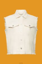 Esprit Frayed Denim Vest Women Ice Vest P0D0X62 - Image 5