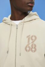 Esprit Full-length zip hoodie Men Light Taupe Sweatshirts & Hoodies P0D0X635 - Image 3