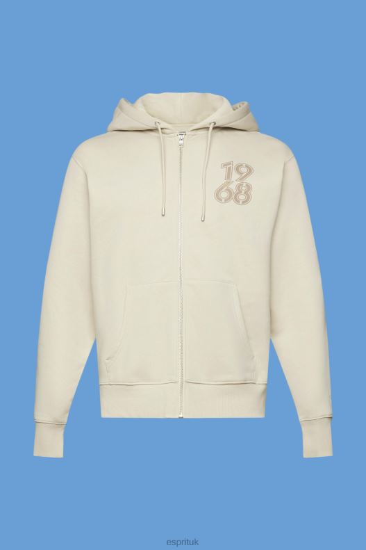 Esprit Full-length zip hoodie Men Light Taupe Sweatshirts & Hoodies P0D0X635 - Image 5