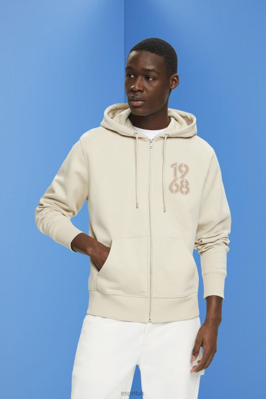 Esprit Full-length zip hoodie Men Light Taupe Sweatshirts & Hoodies P0D0X635 - Image 1
