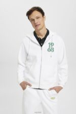 Esprit Full-length zip hoodie Men White Sweatshirts & Hoodies P0D0X634
