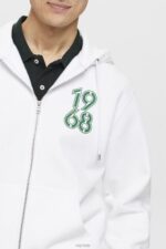 Esprit Full-length zip hoodie Men White Sweatshirts & Hoodies P0D0X634 - Image 3