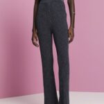 Esprit Glitter effect knitted trousers Women Navy Trousers & Pants P0D0X259