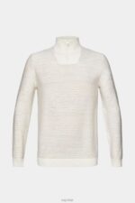 Esprit Half-zip knit jumper with colourful stripes Men Off White Sweaters P0D0X727 - Image 5
