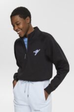 Esprit Half-zip sweatshirt Women Black Sweatshirts & Hoodies P0D0X158