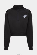 Esprit Half-zip sweatshirt Women Black Sweatshirts & Hoodies P0D0X158 - Image 5