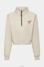 Esprit Half-zip sweatshirt Women Light Taupe Sweatshirts & Hoodies P0D0X160 - Image 5