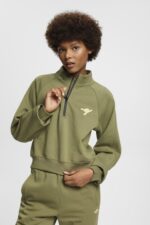 Esprit Half-zip sweatshirt Women Olive Sweatshirts & Hoodies P0D0X161