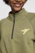 Esprit Half-zip sweatshirt Women Olive Sweatshirts & Hoodies P0D0X161 - Image 3