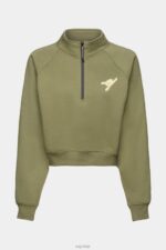 Esprit Half-zip sweatshirt Women Olive Sweatshirts & Hoodies P0D0X161 - Image 5