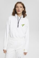 Esprit Half-zip sweatshirt Women White Sweatshirts & Hoodies P0D0X159