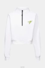 Esprit Half-zip sweatshirt Women White Sweatshirts & Hoodies P0D0X159 - Image 5