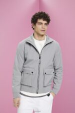Esprit Herringbone softshell jacket Men Medium Grey Jackets P0D0X729