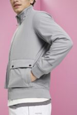 Esprit Herringbone softshell jacket Men Medium Grey Jackets P0D0X729 - Image 3