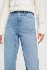 Esprit High-rise banana fit jeans Women Blue Light Wash Denim P0D0X321 - Image 3