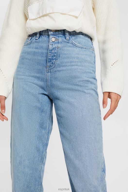 Esprit High-rise banana fit jeans Women Blue Light Wash Denim P0D0X321 - Image 3
