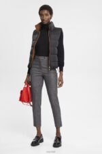 Esprit High-rise checked trousers Women Anthracite Trousers & Pants P0D0X249 - Image 2