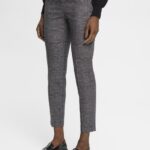 Esprit High-rise checked trousers Women Anthracite Trousers & Pants P0D0X249