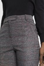 Esprit High-rise checked trousers Women Anthracite Trousers & Pants P0D0X249 - Image 3