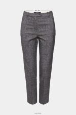 Esprit High-rise checked trousers Women Anthracite Trousers & Pants P0D0X249 - Image 5