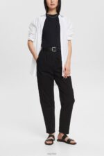 Esprit High-rise chinos, 100% Pima cotton Women Black Trousers & Pants P0D0X343 - Image 2