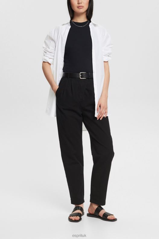 Esprit High-rise chinos, 100% Pima cotton Women Black Trousers & Pants P0D0X343 - Image 2