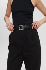 Esprit High-rise chinos, 100% Pima cotton Women Black Trousers & Pants P0D0X343 - Image 3