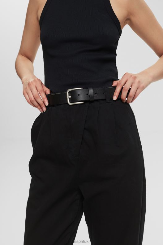 Esprit High-rise chinos, 100% Pima cotton Women Black Trousers & Pants P0D0X343 - Image 3