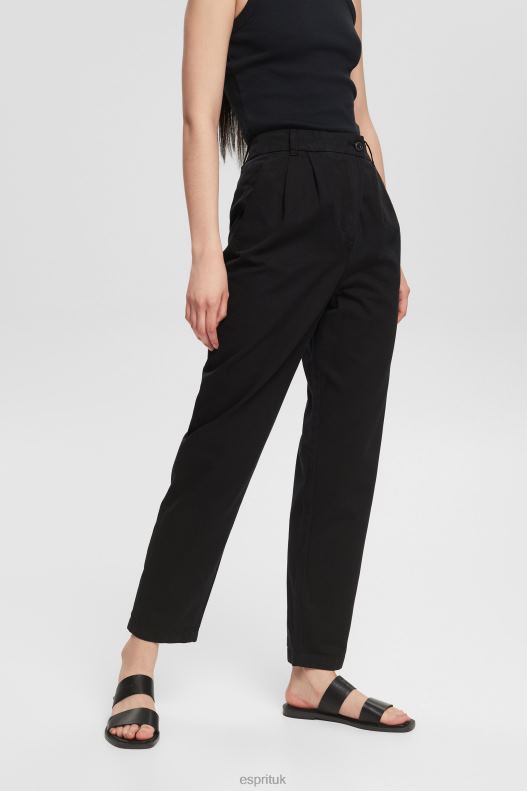 Esprit High-rise chinos, 100% Pima cotton Women Black Trousers & Pants P0D0X343 - Image 1
