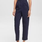 Esprit High-rise chinos, 100% Pima cotton Women Navy Trousers & Pants P0D0X344