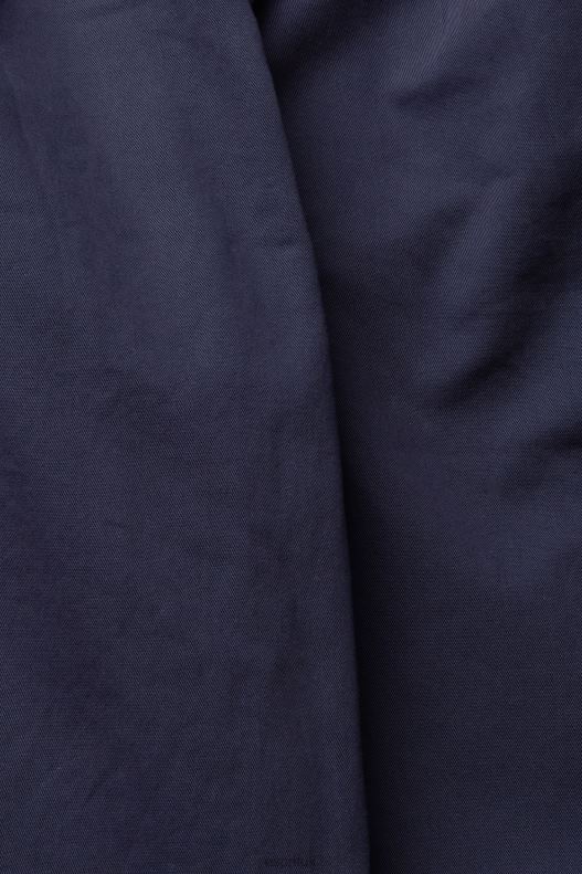 Esprit High-rise chinos, 100% Pima cotton Women Navy Trousers & Pants P0D0X344 - Image 4