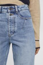 Esprit High-rise distressed dad fit jeans Women Blue Light Wash Denim P0D0X255 - Image 3