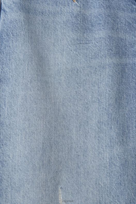 Esprit High-rise distressed dad fit jeans Women Blue Light Wash Denim P0D0X255 - Image 4