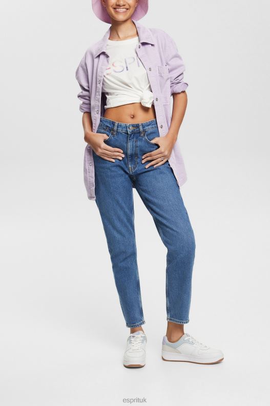 Esprit High rise mom jeans Women Blue Medium Wash Denim P0D0X526 - Image 2