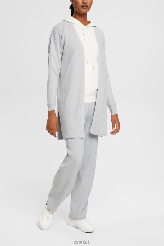 Esprit High-rise rib knit trousers Women Light Grey Trousers & Pants P0D0X466 - Image 2