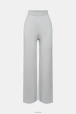Esprit High-rise rib knit trousers Women Light Grey Trousers & Pants P0D0X466 - Image 5
