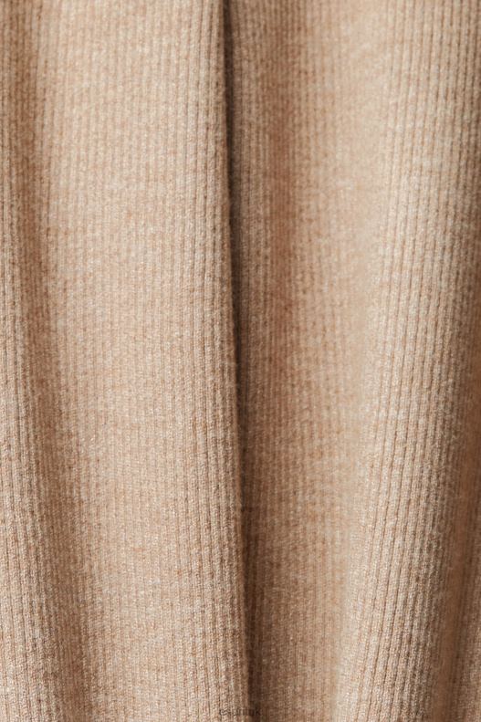 Esprit High-rise rib knit trousers Women Taupe Trousers & Pants P0D0X467 - Image 4