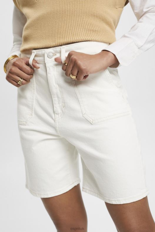 Esprit High-rise shorts Women Off White Shorts P0D0X264 - Image 3
