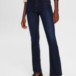 Esprit High-rise skinny bootcut jeans Women Blue Dark Wash Denim P0D0X338