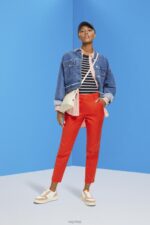 Esprit High-rise slim fit trousers Women Orange Red Trousers & Pants P0D0X270 - Image 2